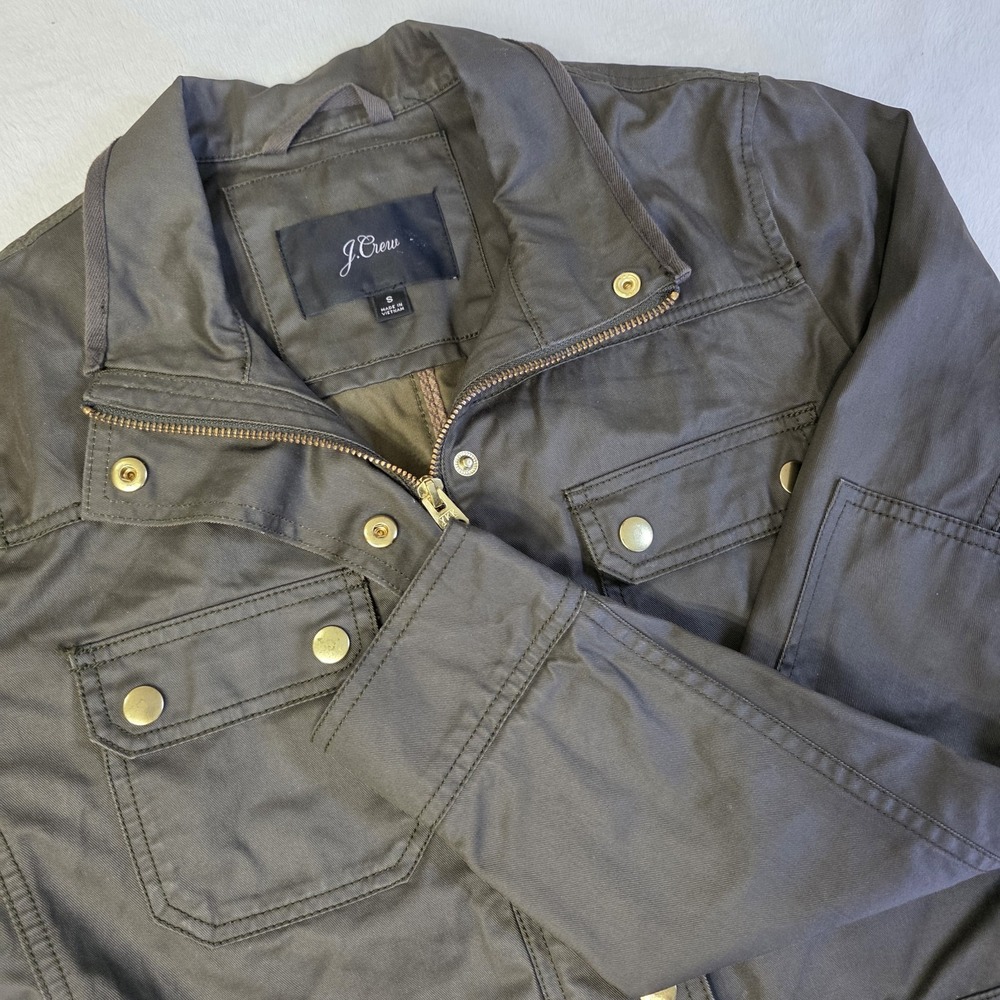 J.Crew Jacket Womens Small Downtown‎ Waxed Cotton Military Field Jacket 19034